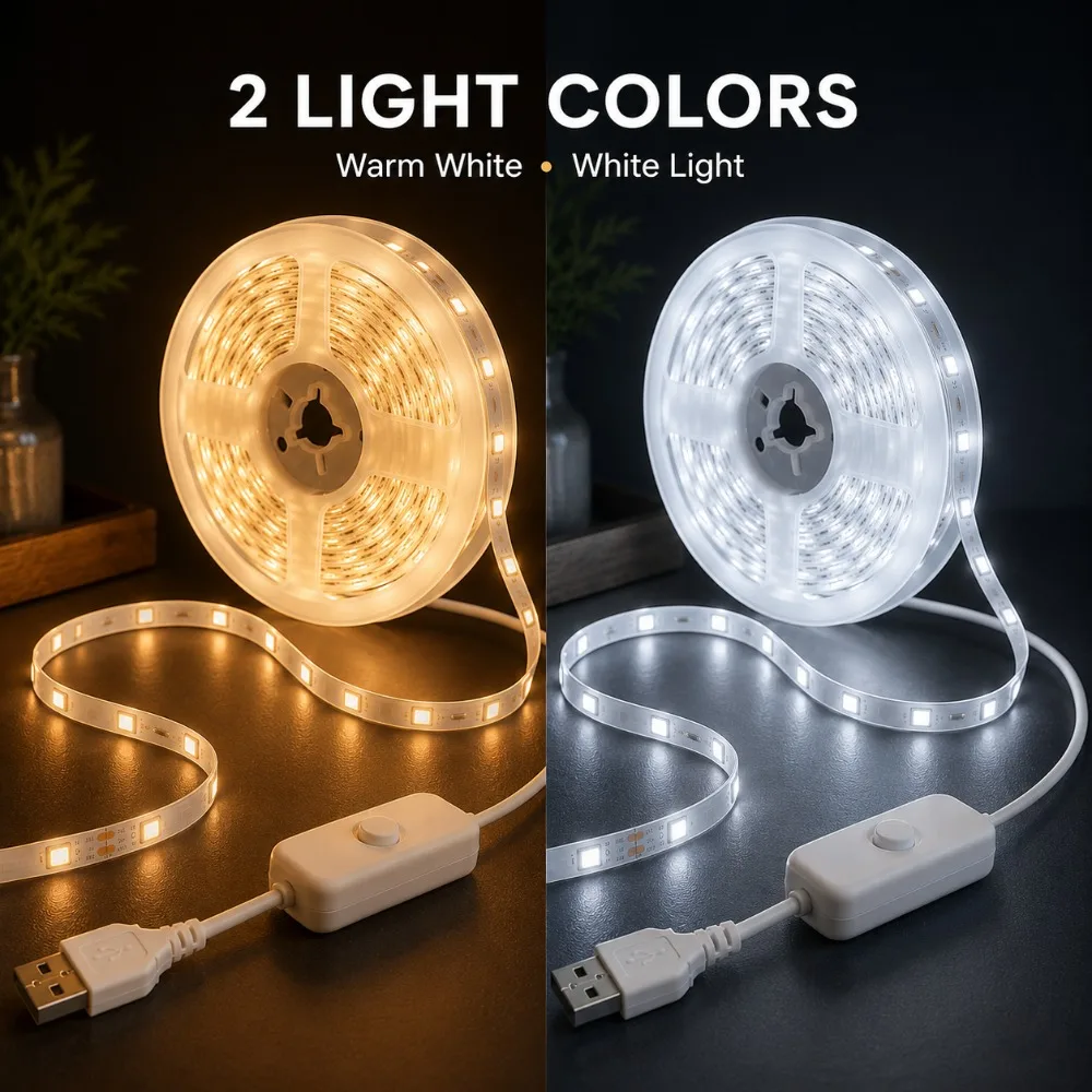 شريط إضاءة LED مع زر تحكم USB، - مراجعة Led Strip Lights وسعره