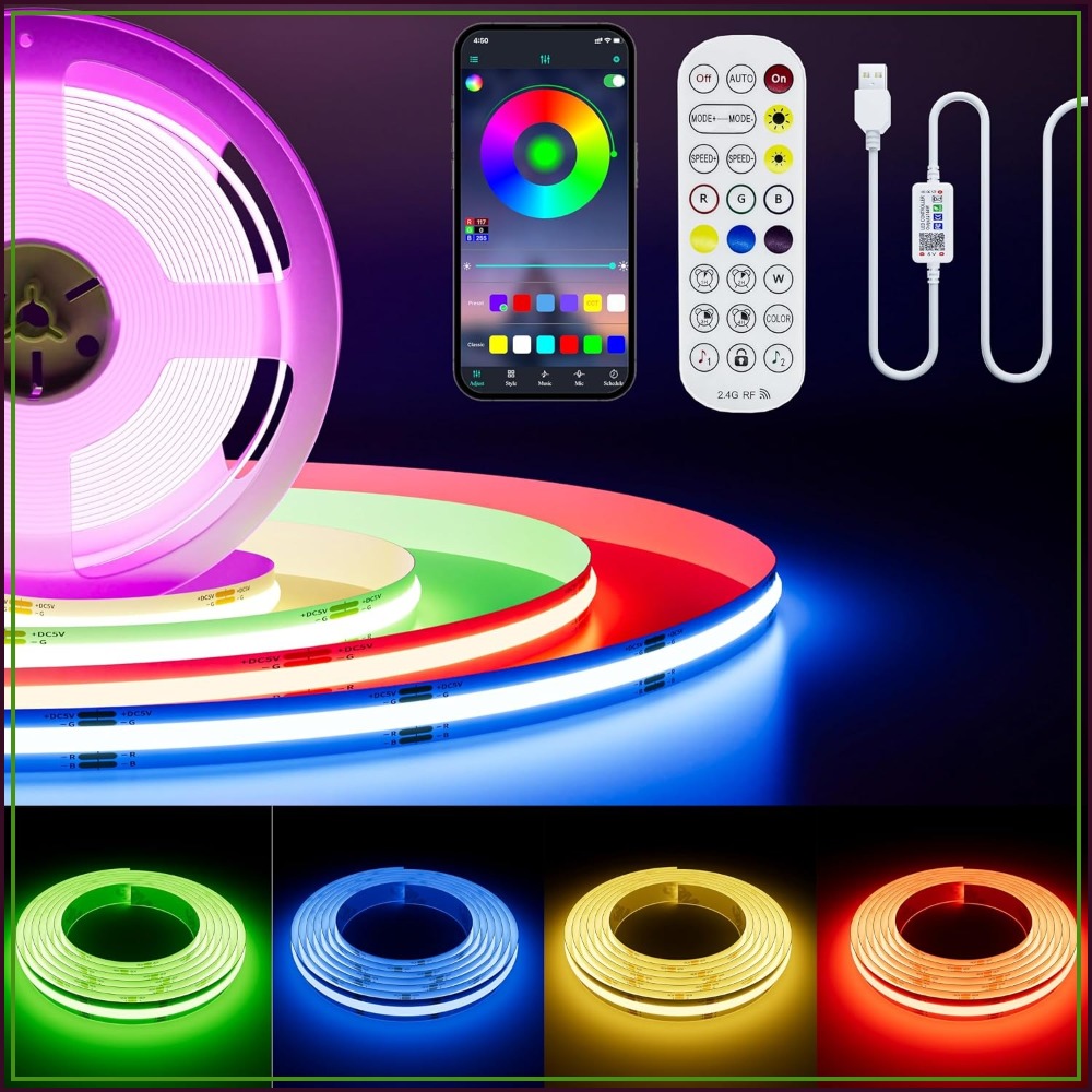 شريط إضاءة LED RGB بتقنية COB  - مراجعة Led Strip Lights وسعره